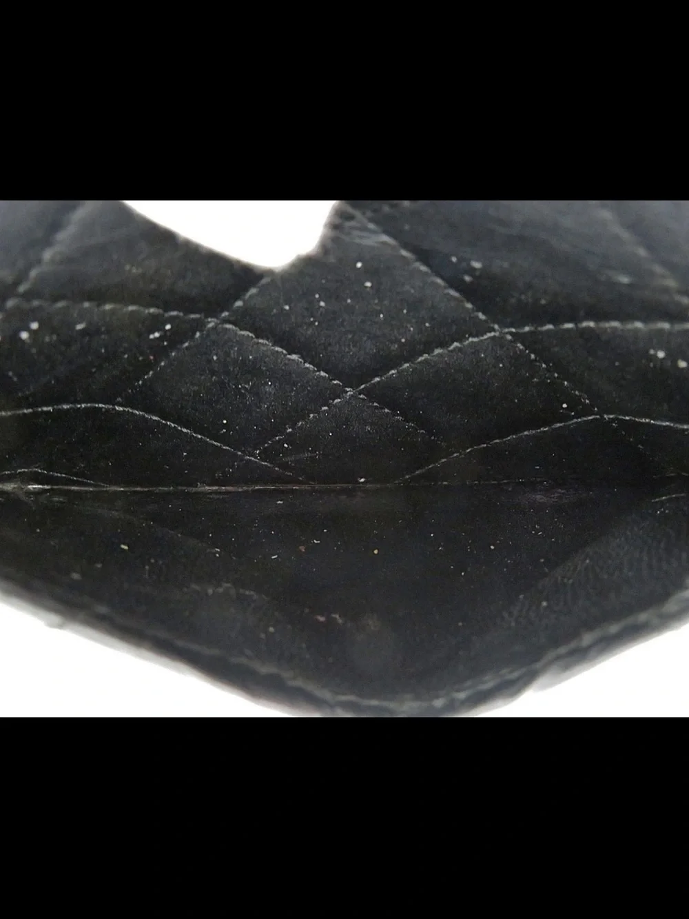 CHANEL Black Quilted Leather Zip Wallet with White CC Patch
